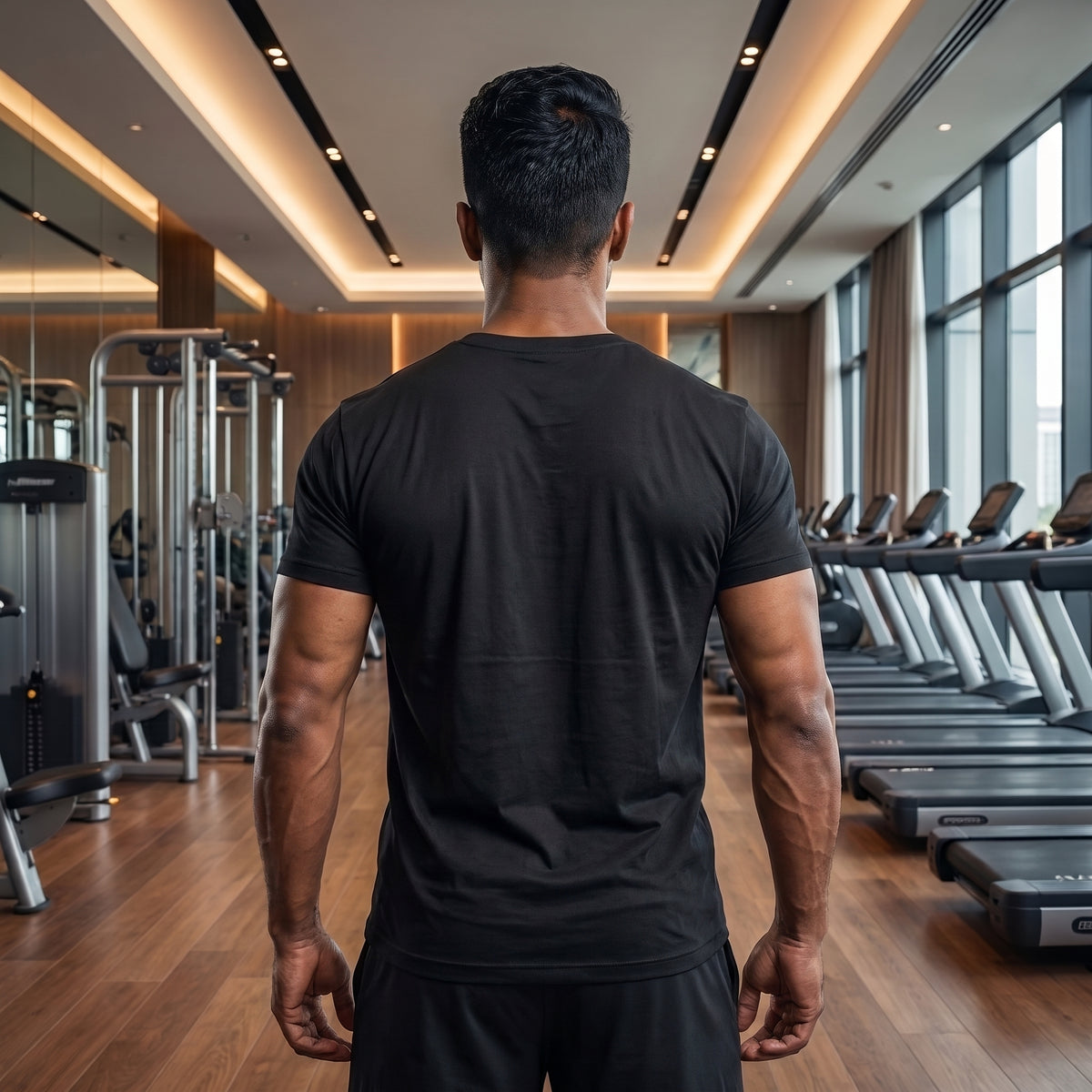 BUILD TO IMPROVE Regular Fit Gym T-Shirt for Men - Black