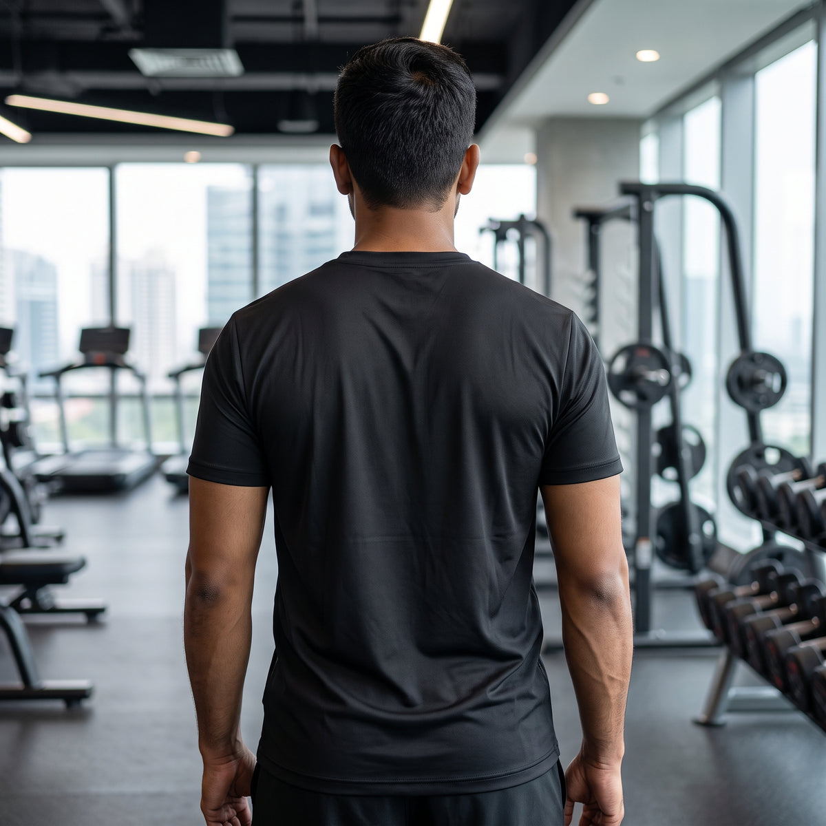 STRONGER EVERY DAY Regular Fit Gym T-Shirt for Men - Black