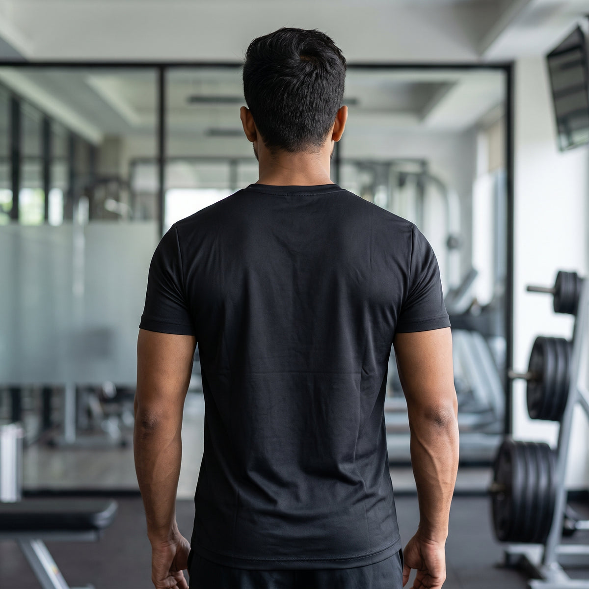 BUILT BY DISCIPLINE Regular Fit Gym T-Shirt for Men - Black