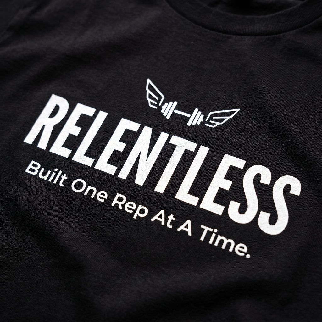RELENTLESS Regular Fit Gym T-Shirt for Men - Black
