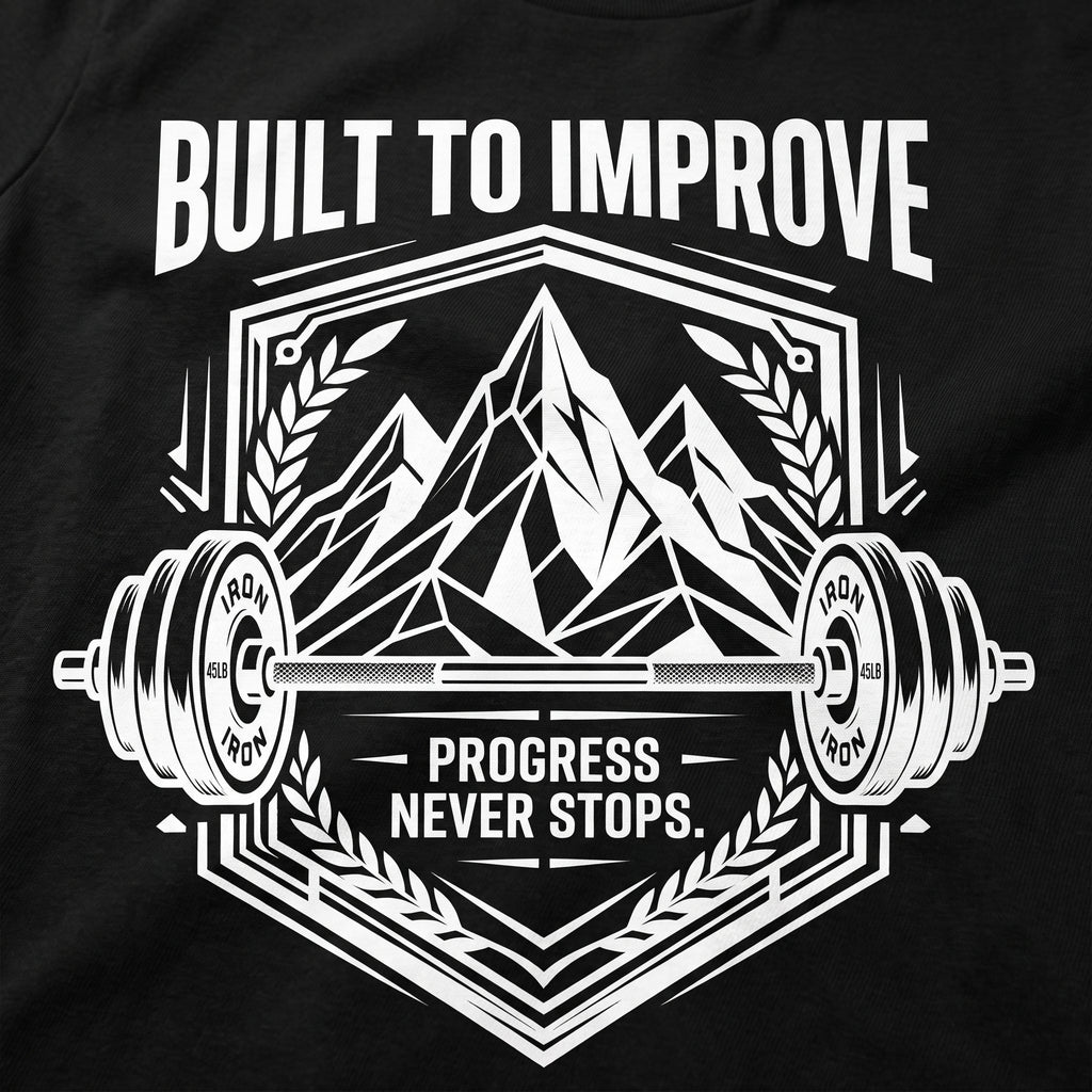 BUILD TO IMPROVE Regular Fit Gym T-Shirt for Men - Black