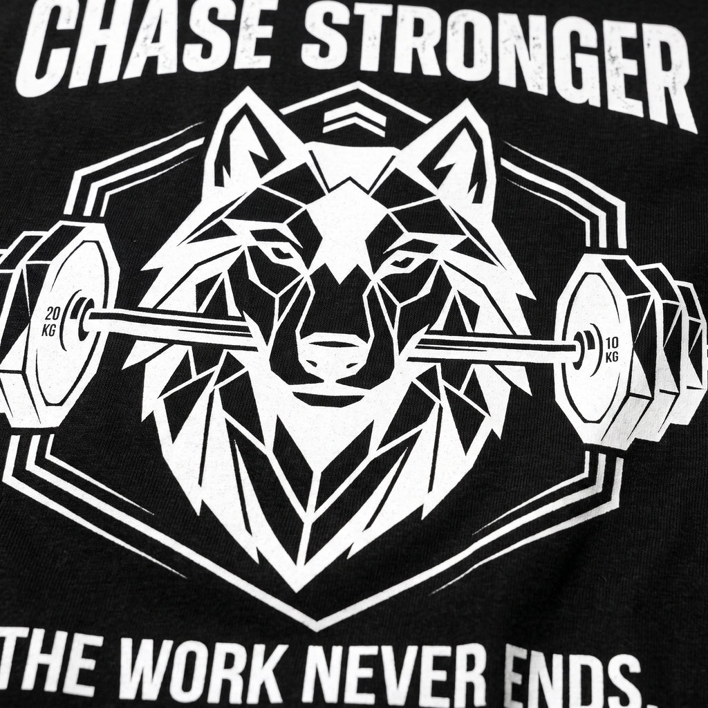 CHASE STRONGER Regular Fit Gym T-Shirt for Men - Black