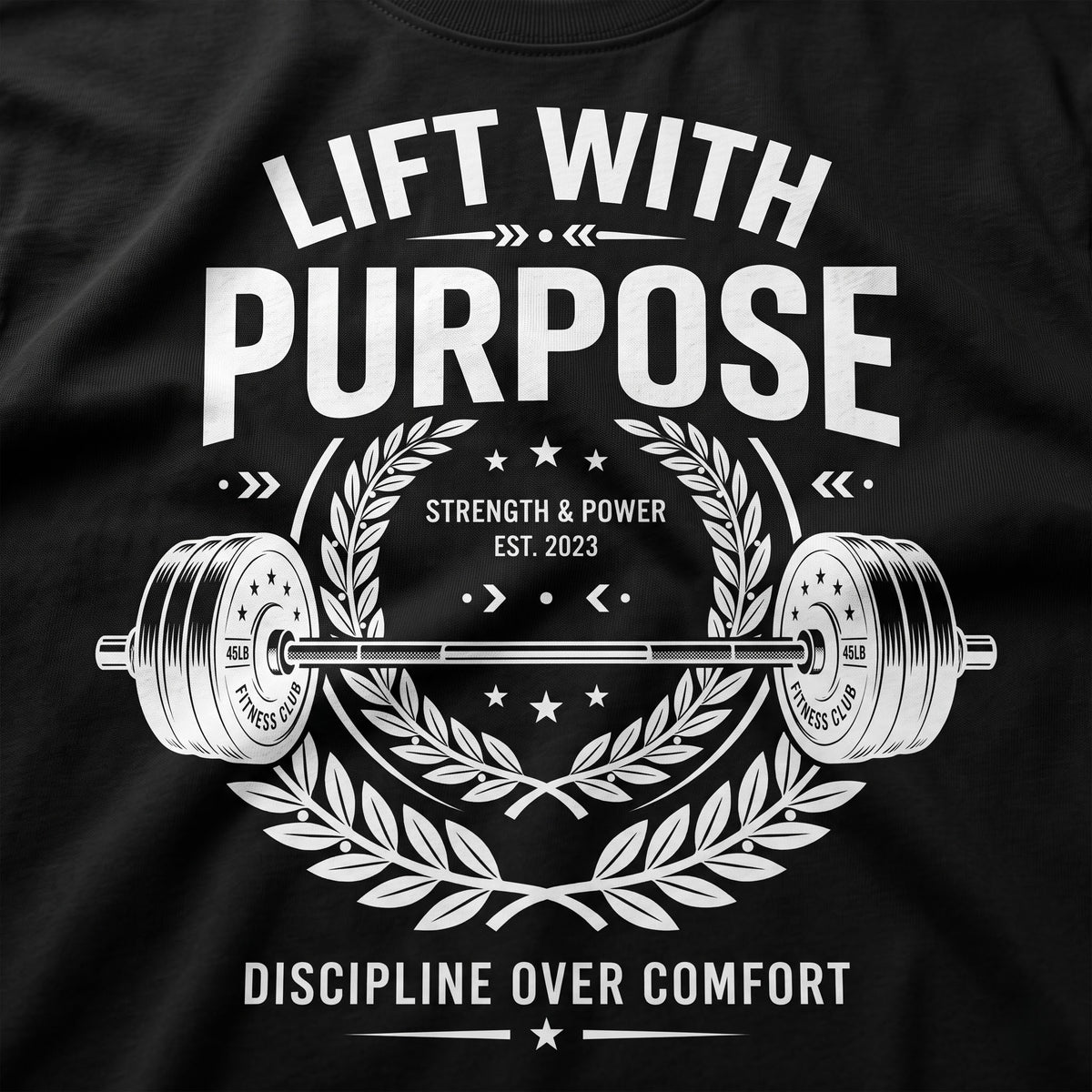 LIFT WITH PURPOSE Oversized Gym T-Shirt for Men - Black