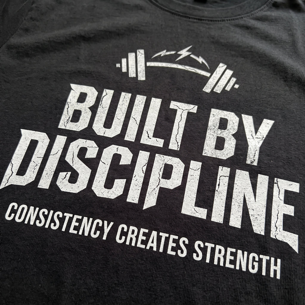 BUILT BY DISCIPLINE Regular Fit Gym T-Shirt for Men - Black