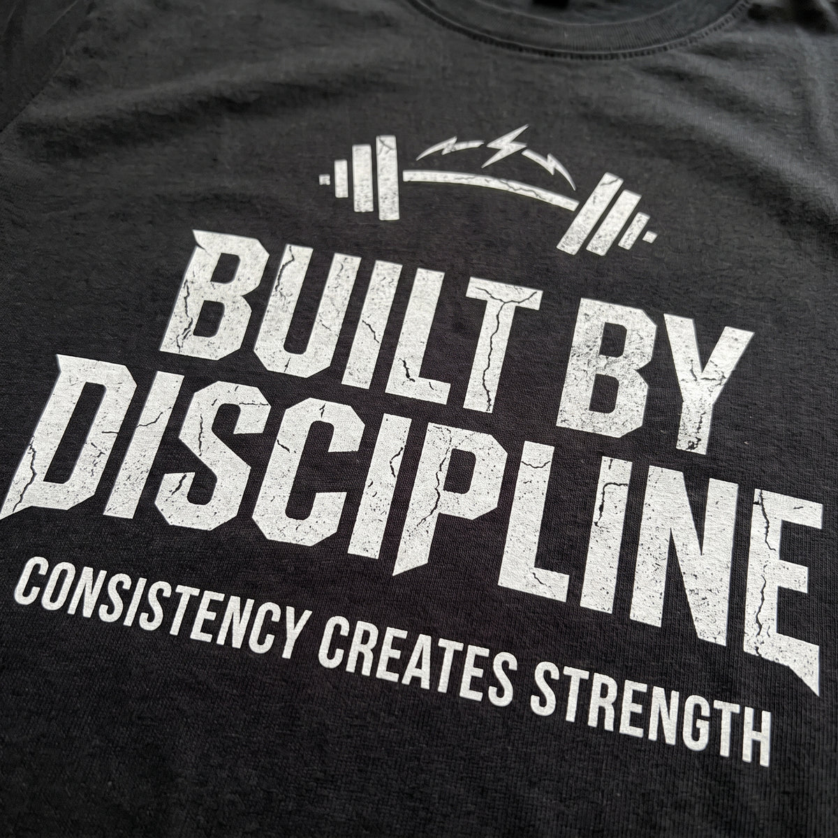BUILT BY DISCIPLINE Regular Fit Gym T-Shirt for Men - Black