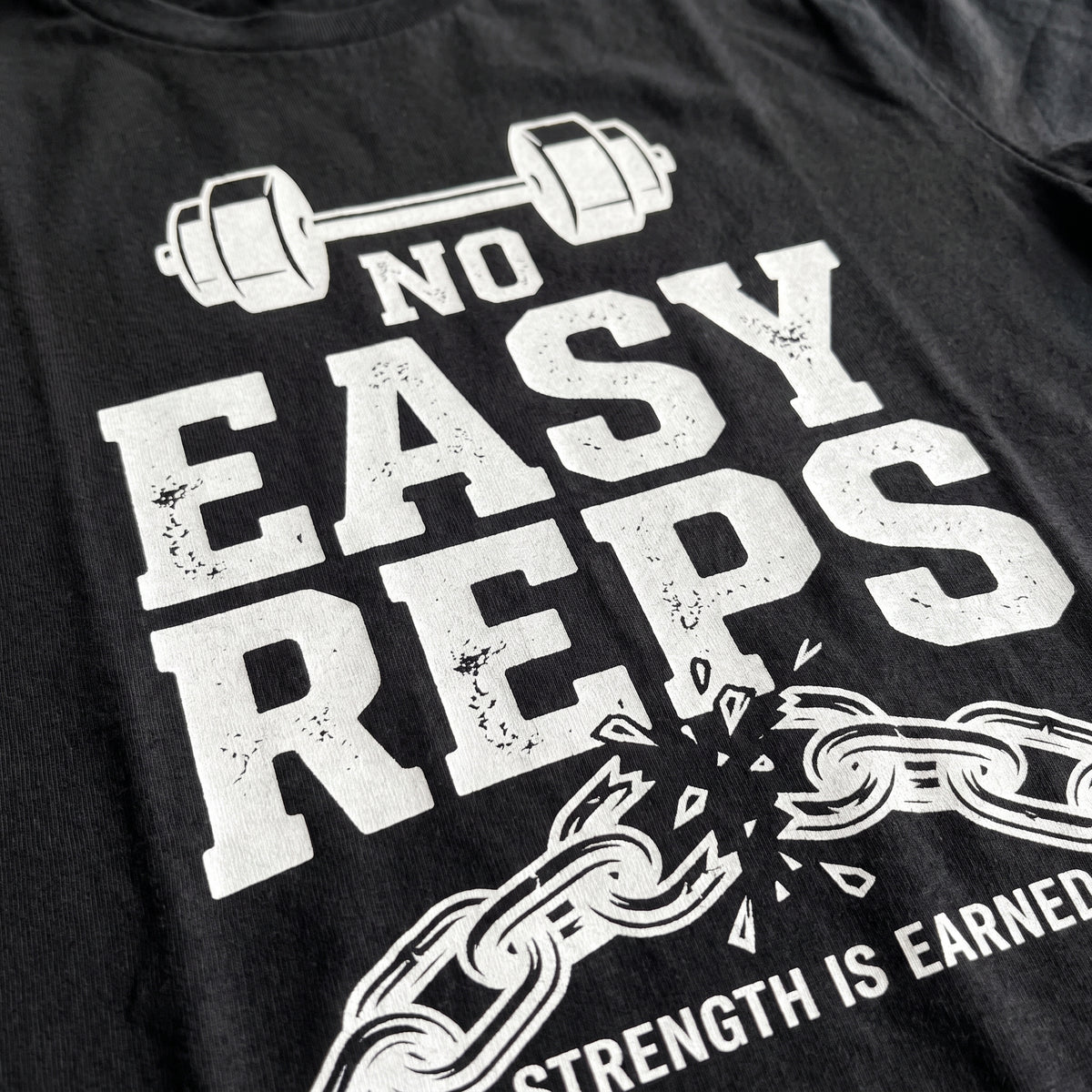 NO EASY REPS Regular Fit Gym T-Shirt for Men - Black
