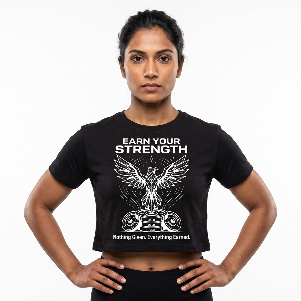 EARN YOUR STRENGTH Women's Crop Top - Black