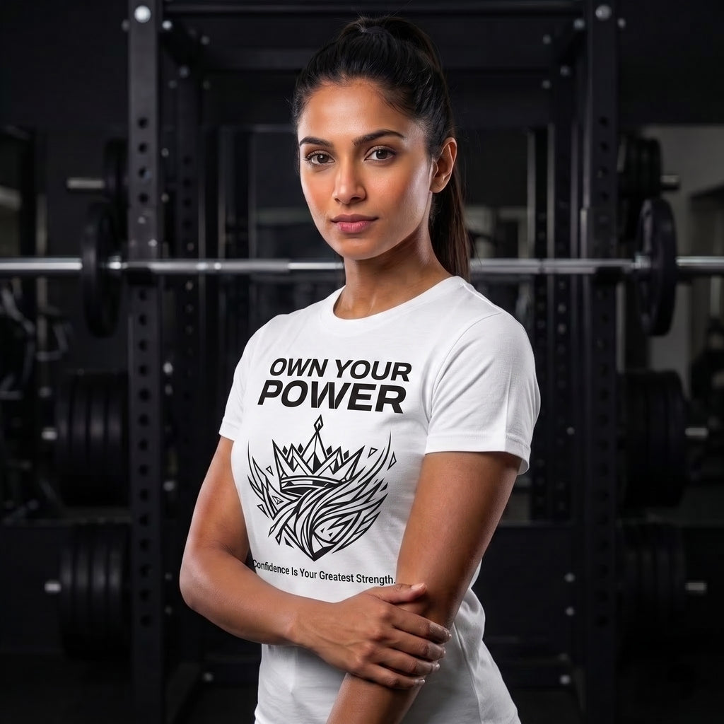 OWN YOUR POWER Women's Gym T-Shirt - White