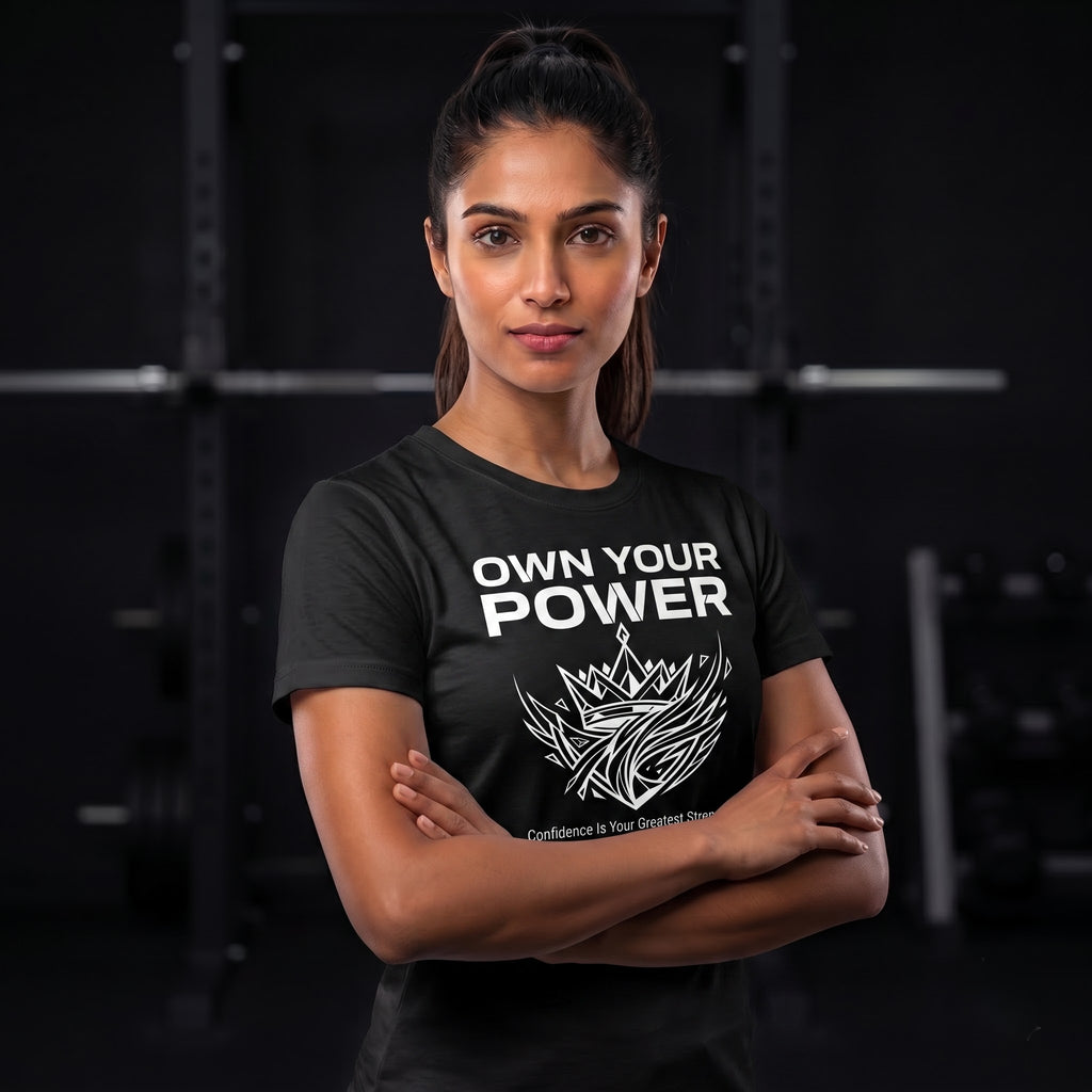 OWN YOUR POWER Women's Gym T-Shirt - Black