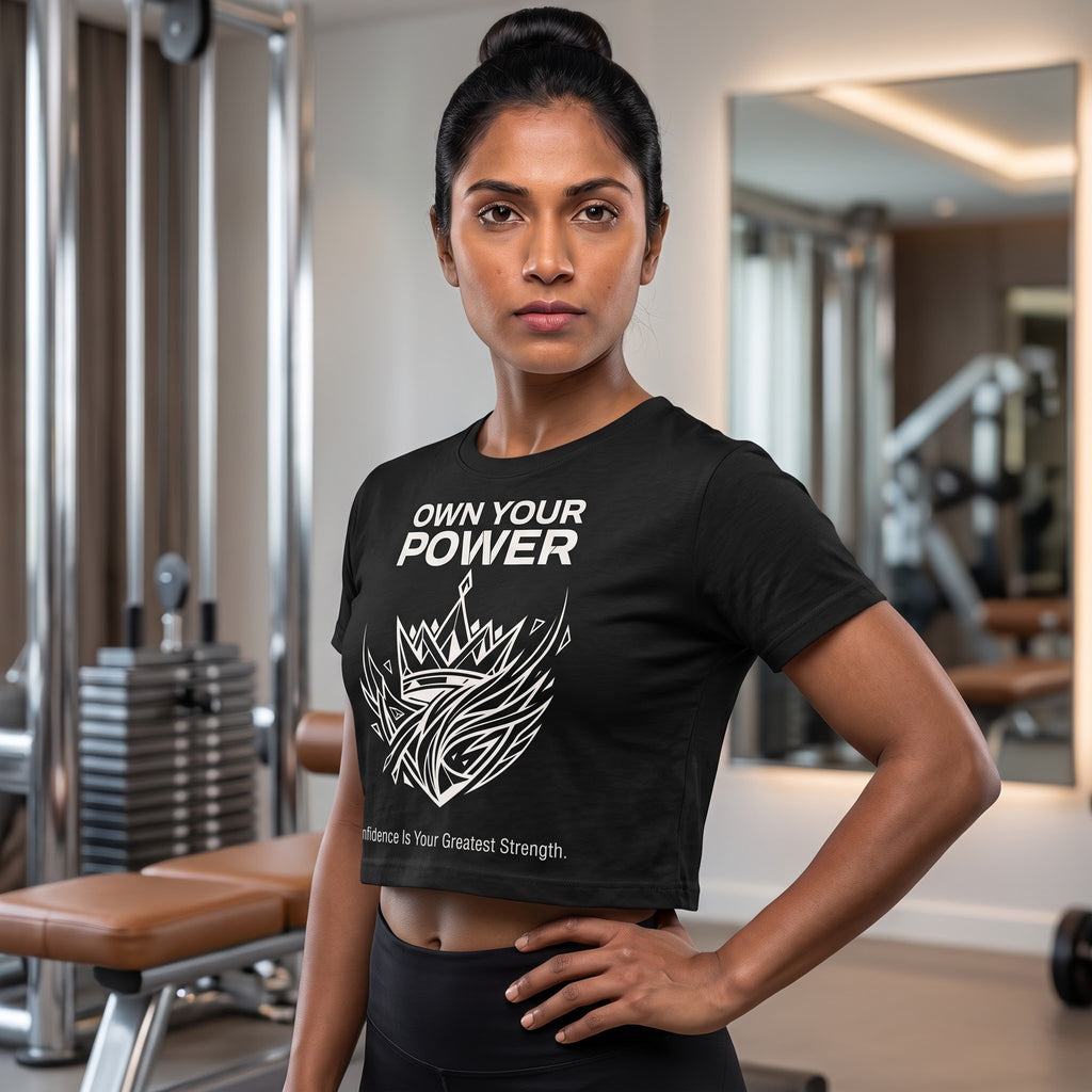 OWN YOUR POWER Women's Crop Top - Black