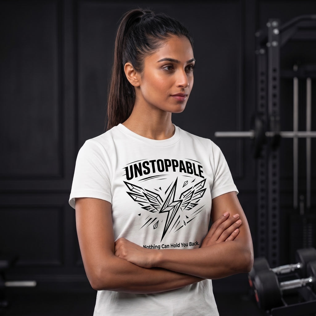 UNSTOPPABLE Women's Gym T-Shirt - White