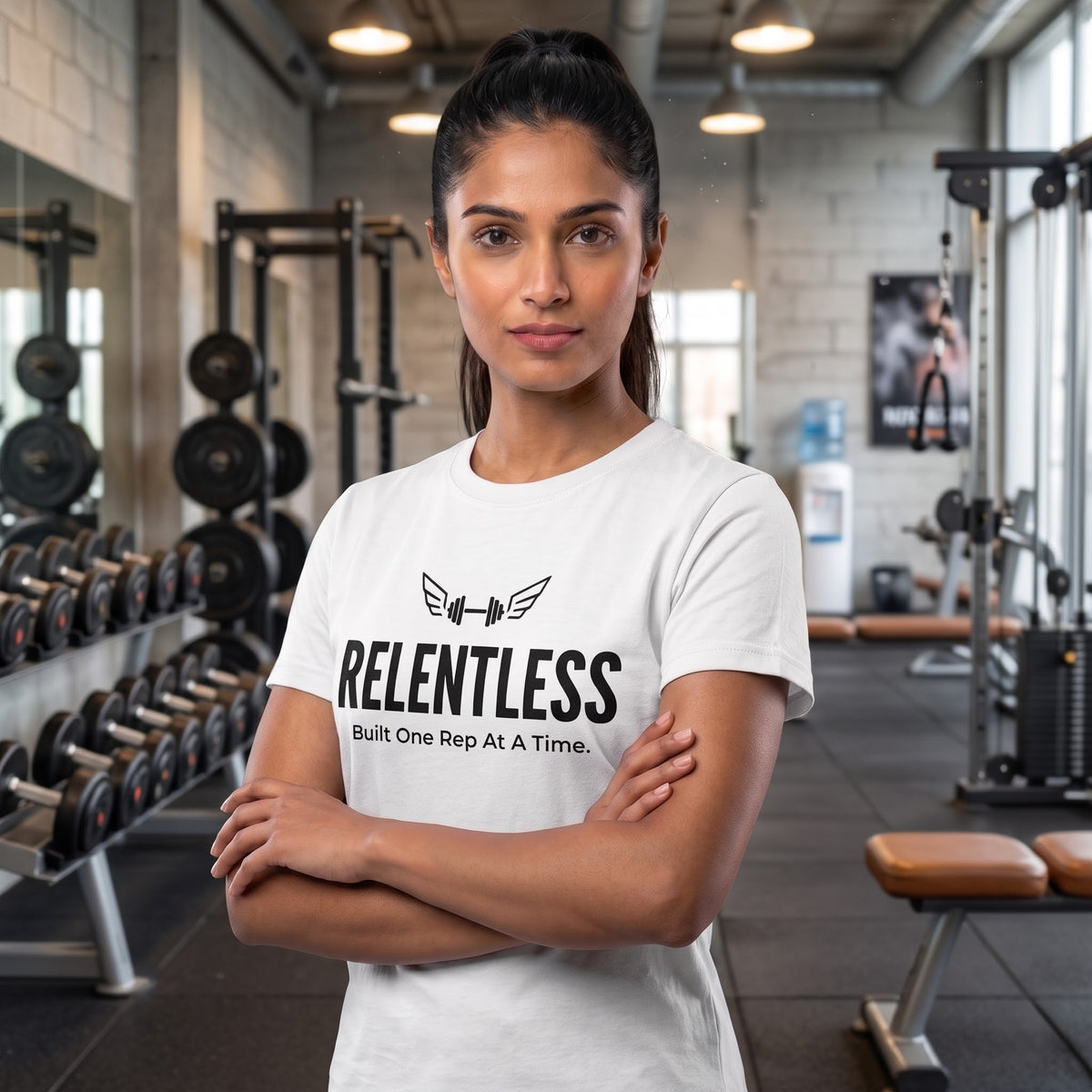 RELENTLESS Women's Gym T-Shirt - White