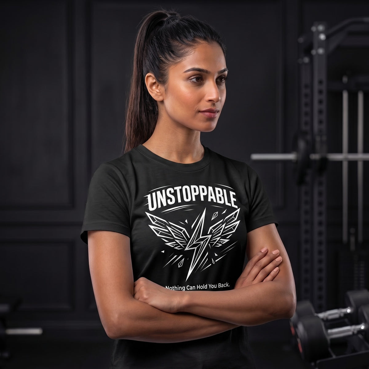 UNSTOPPABLE Women's Gym T-Shirt - Black