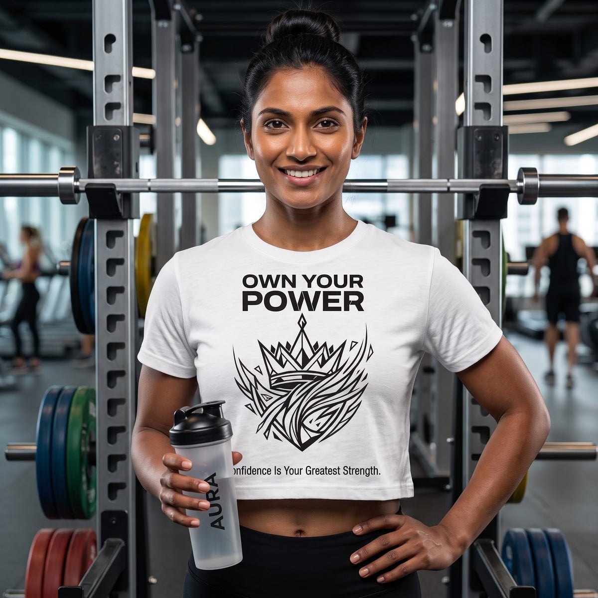OWN YOUR POWER Women's Crop Top - White
