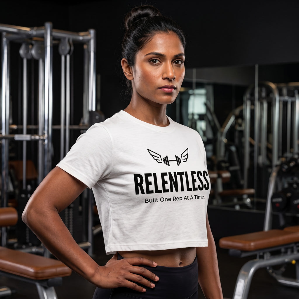 RELENTLESS DAY Women's Crop Top - White
