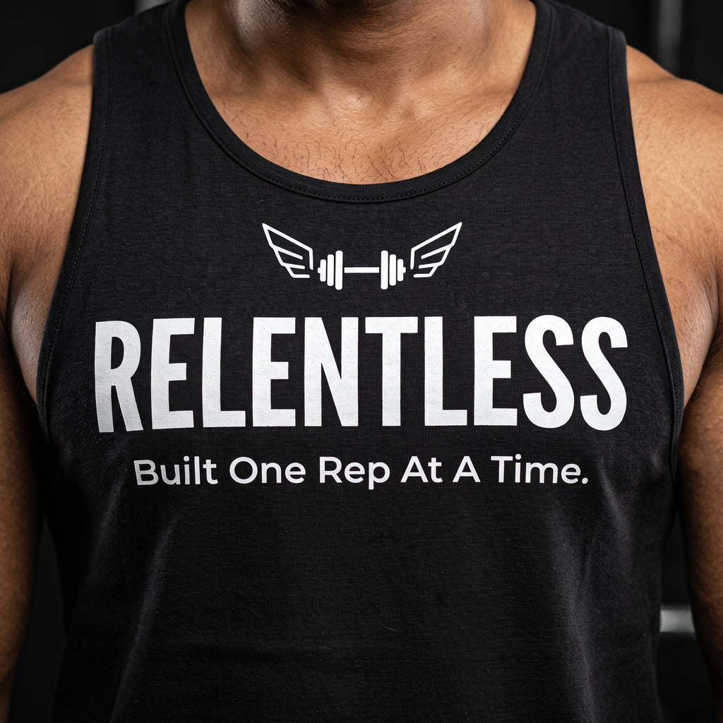 RELENTLESS Sleeveless T-Shirt for Men - Black