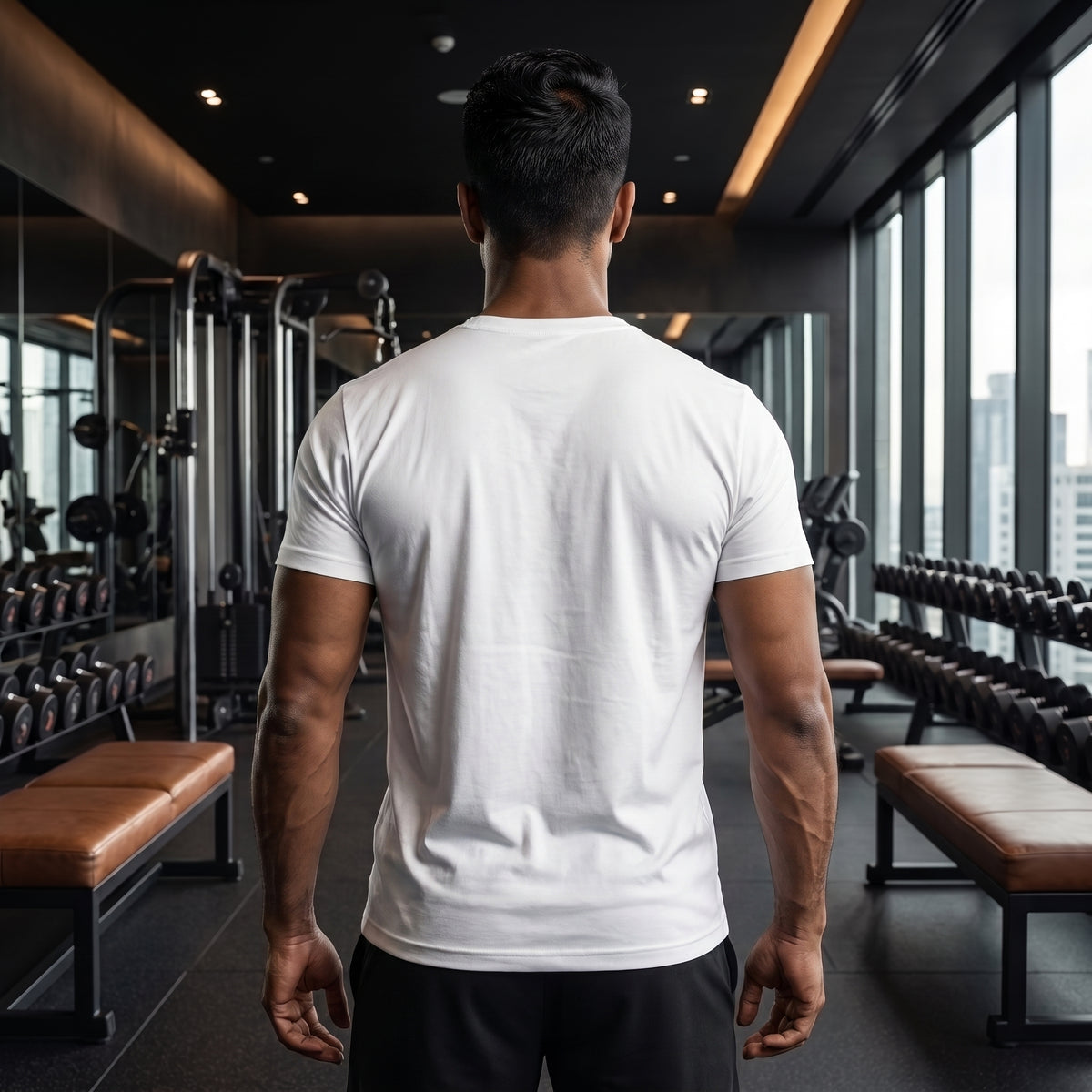 BUILD TO IMPROVE Regular Fit Gym T-Shirt for Men - White