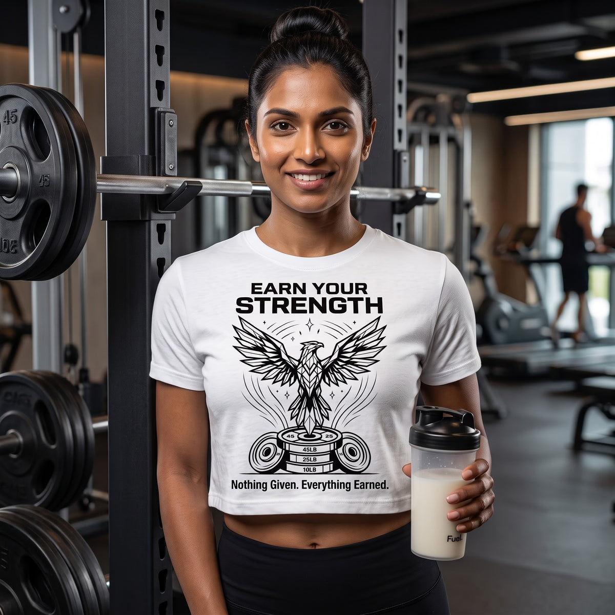 EARN YOUR STRENGTH Women's Crop Top - White