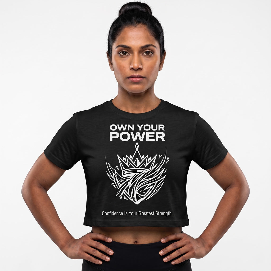 OWN YOUR POWER Women's Crop Top - Black