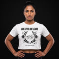 SHE LIFTS SHE LEADS Women's Crop Top - White