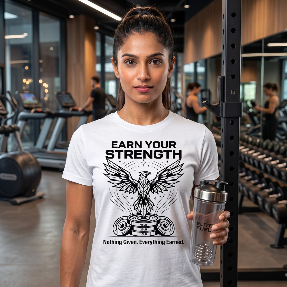 EARN YOUR STRENGTH Women's Gym T-Shirt - White