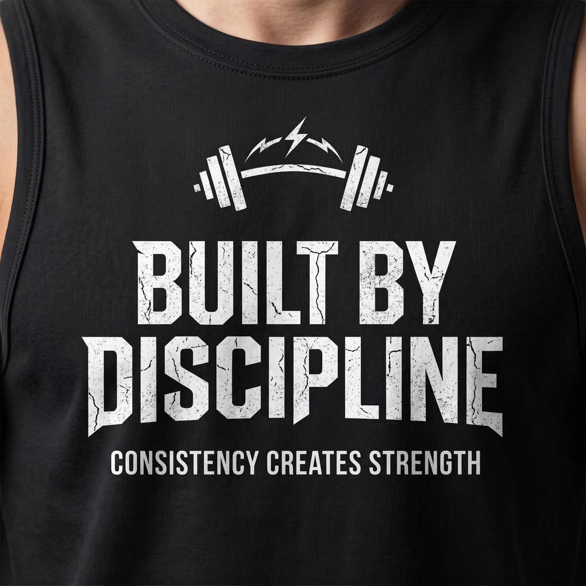 BUILD BY DISCIPLINE Sleeveless T-Shirt for Men - Black