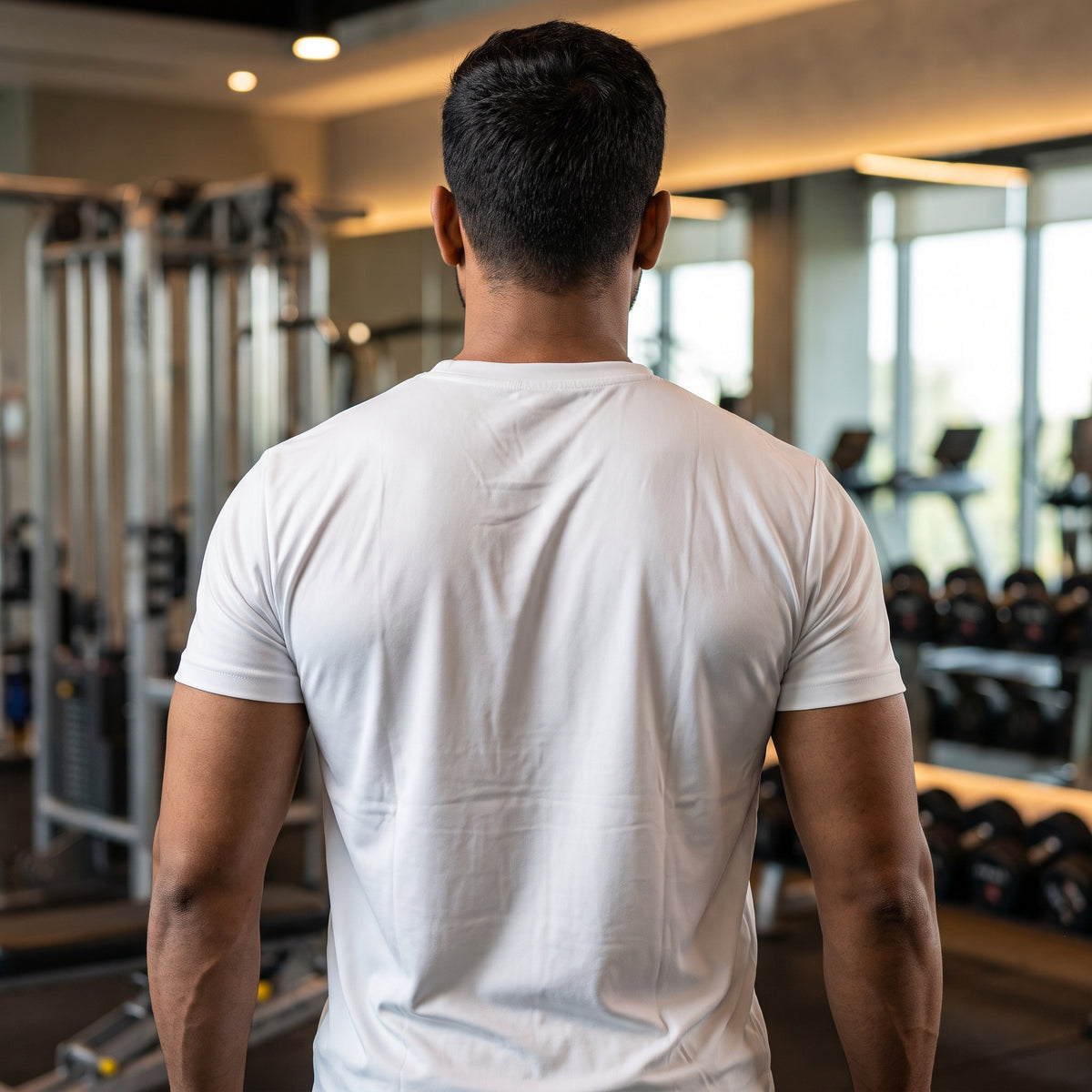 CHASE STRONGER Regular Fit Gym T-Shirt for Men - White