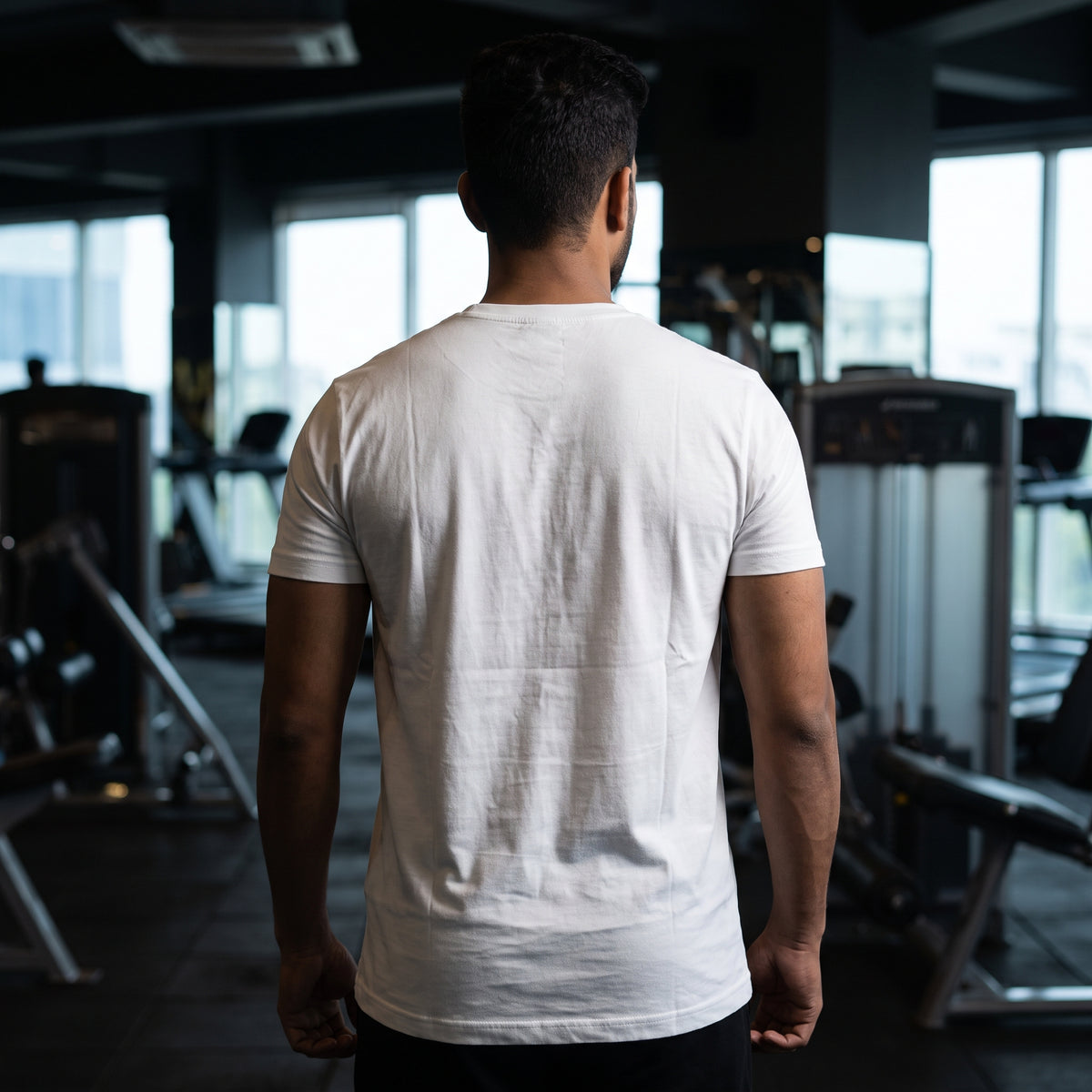 FORGED BY IRON Regular Fit Gym T-Shirt for Men - White