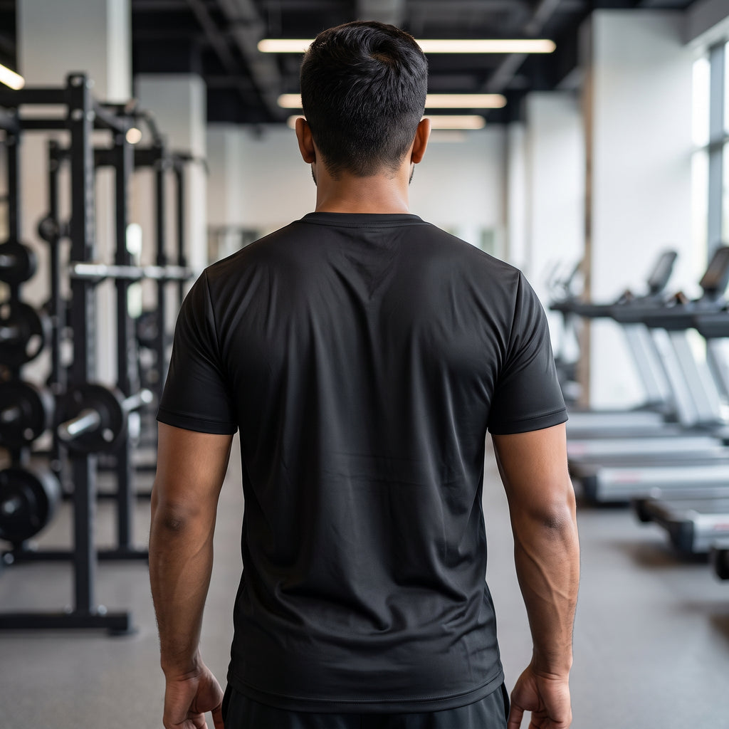 FORGED BY IRON Regular Fit Gym T-Shirt for Men - Black