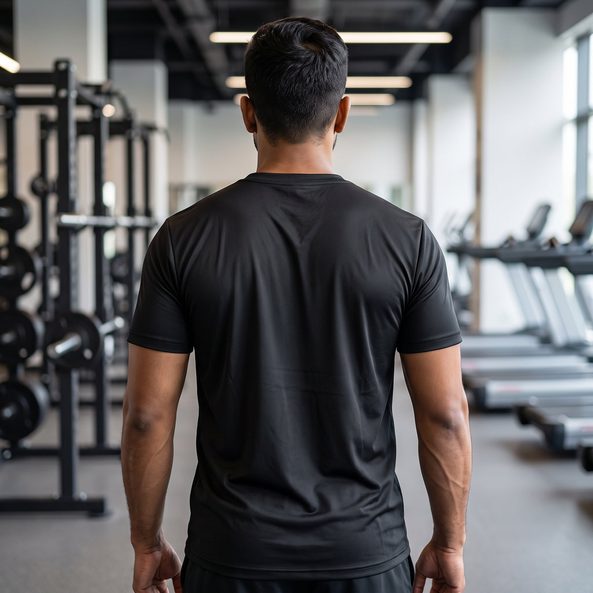 FORGED BY IRON Regular Fit Gym T-Shirt for Men - Black