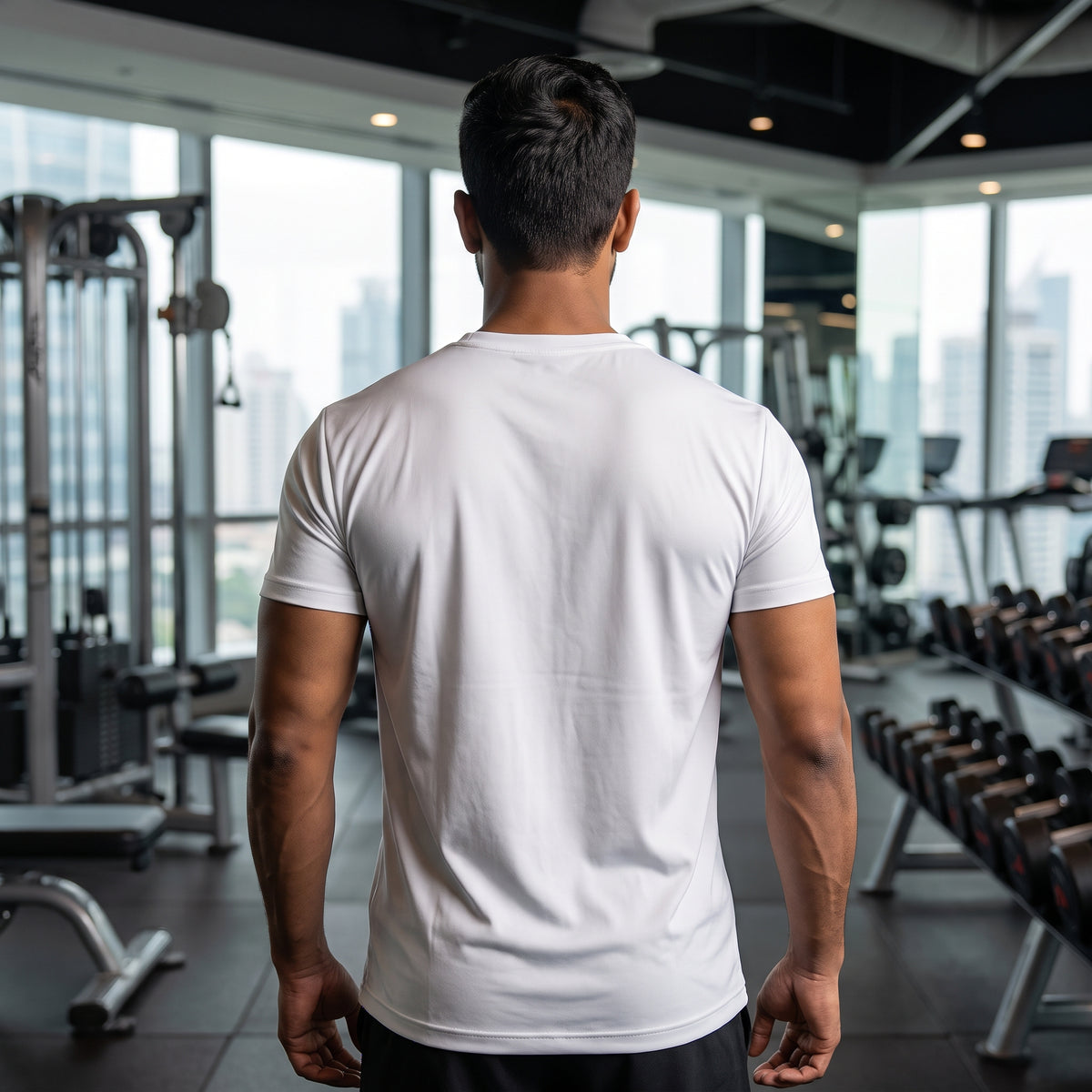 LIFT WITH PURPOSE Regular Fit Gym T-Shirt for Men - White