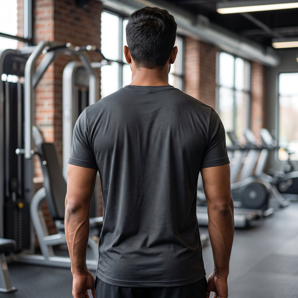LIFT WITH PURPOSE Regular Fit Gym T-Shirt for Men - Black