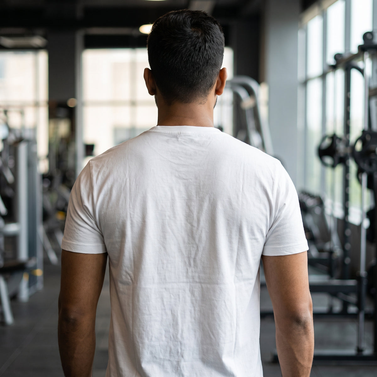 NO EASY REPS Regular Fit Gym T-Shirt for Men - White