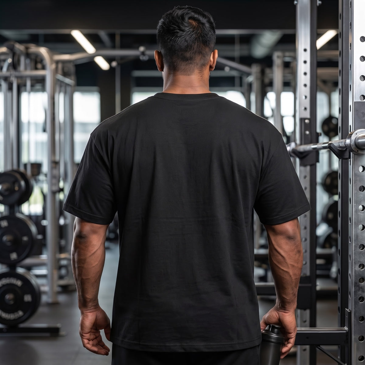 BUILD TO IMPROVE Oversized Gym T-Shirt for Men - Black