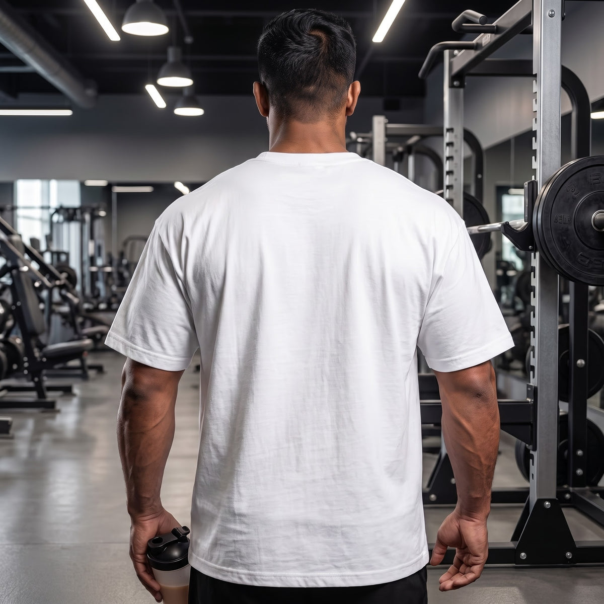 BUILD TO IMPROVE Oversized Gym T-Shirt for Men - White