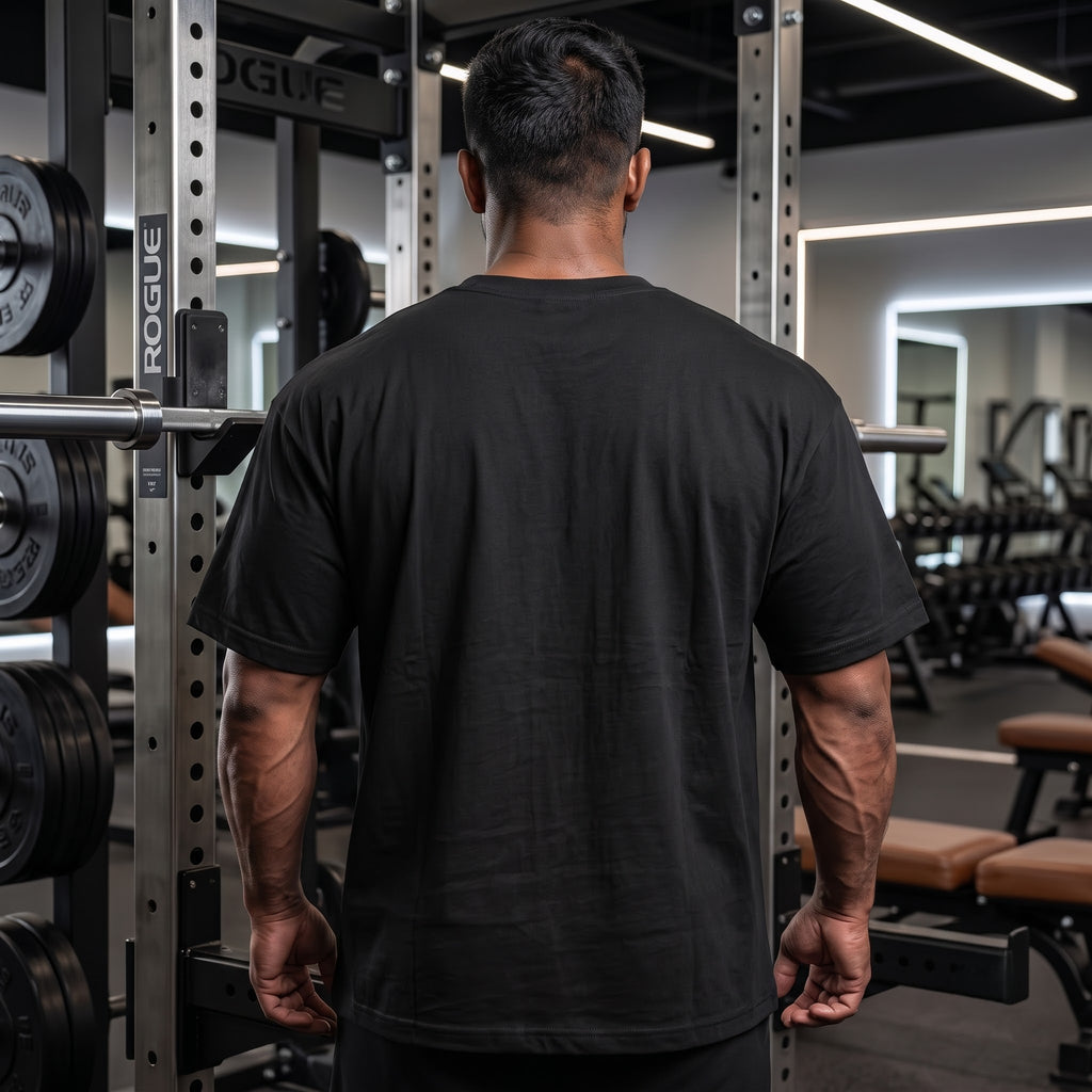 LIFT WITH PURPOSE Oversized Gym T-Shirt for Men - Black