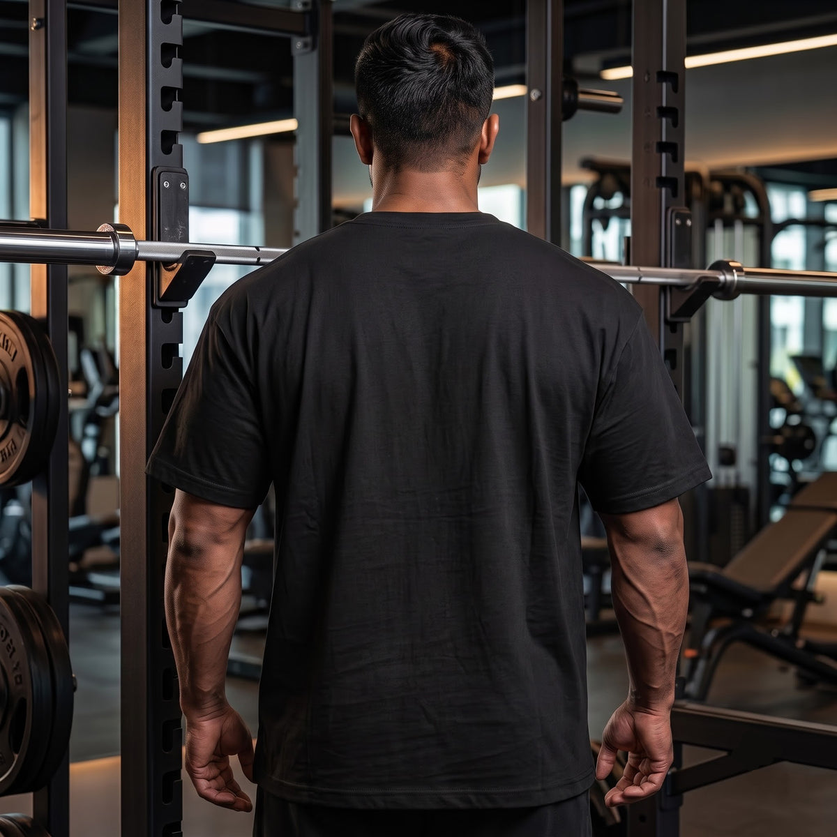 EARN EVERY REP Oversized Gym T-Shirt for Men - Black