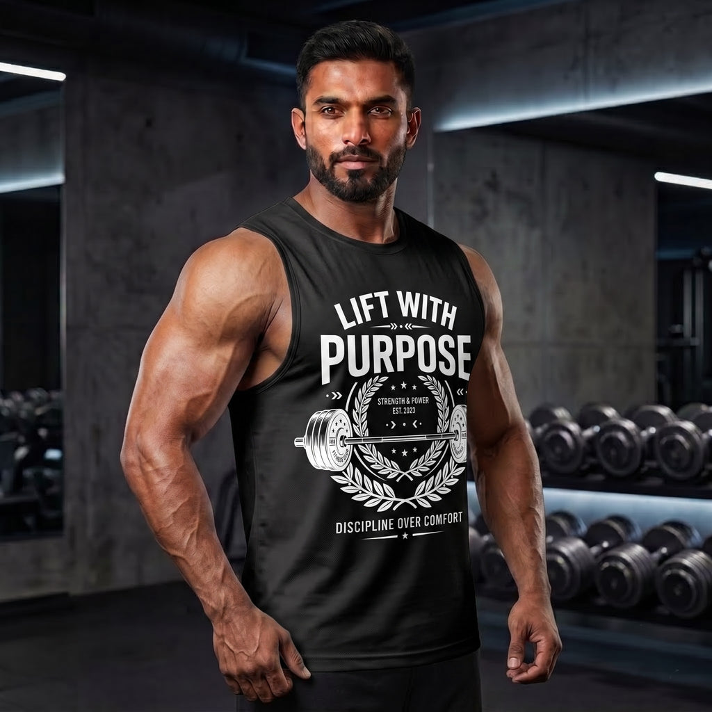 LIFT WITH PURPOSE Sleeveless T-Shirt for Men - Black