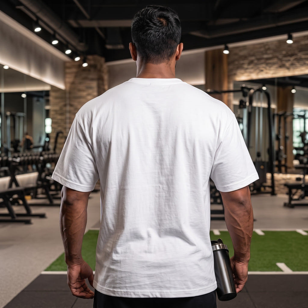 NO EASY REPS Oversized Gym T-Shirt for Men - White