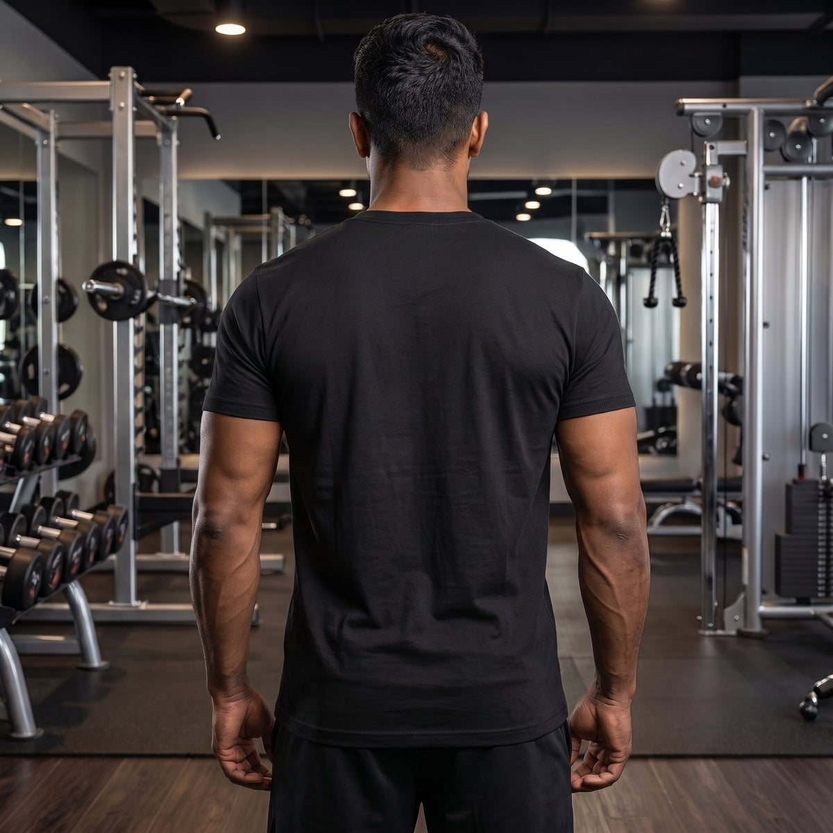 EARN EVERY REP Regular Fit Gym T-Shirt for Men - Black