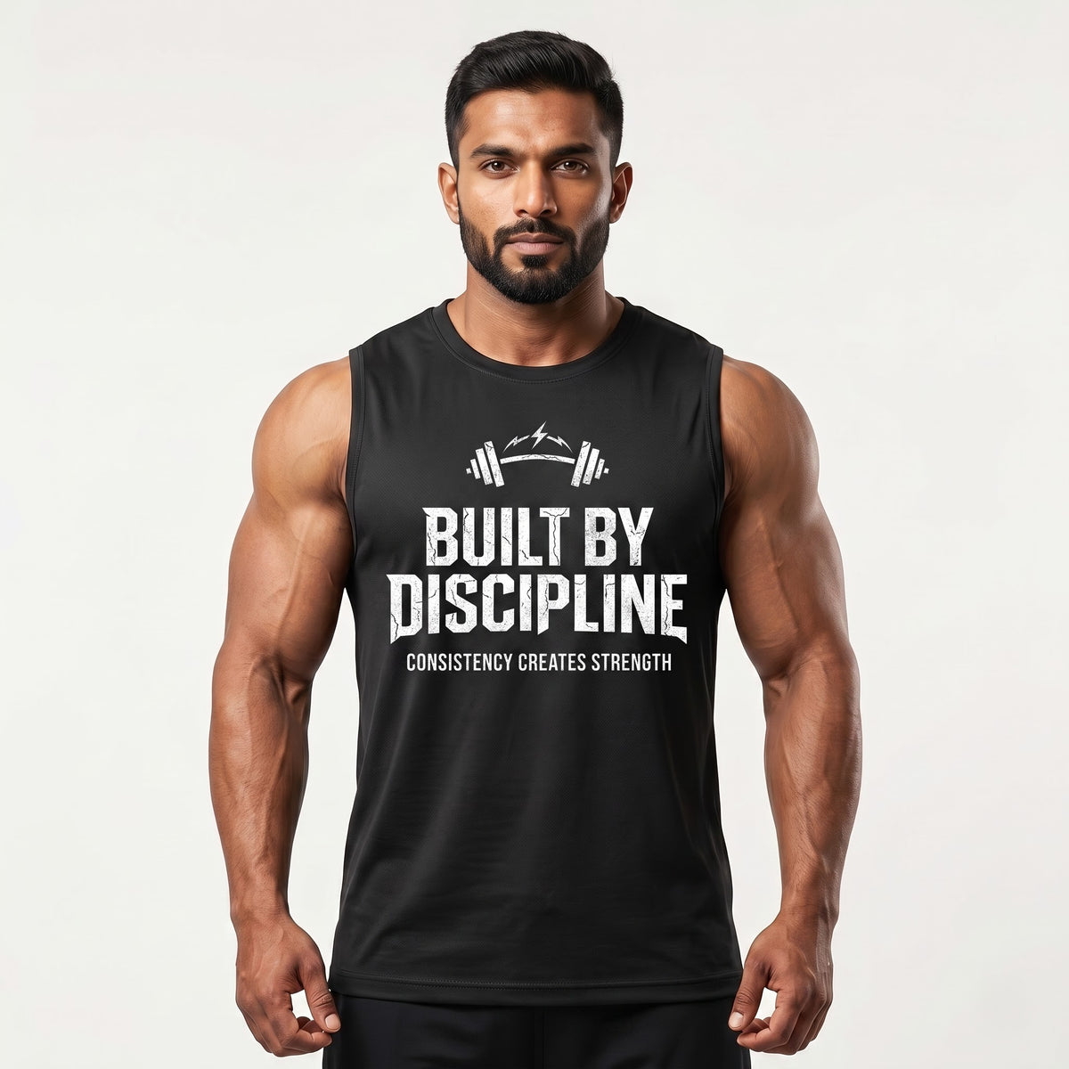 BUILD BY DISCIPLINE Sleeveless T-Shirt for Men - Black