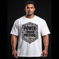 POWER THROUGH PRESSURE Oversized Gym T-Shirt for Men - White