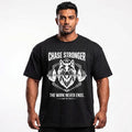 CHASE STRONGER Oversized Gym T-Shirt for Men - Black