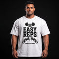 NO EASY REPS Oversized Gym T-Shirt for Men - White
