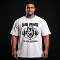 CHASE STRONGER Oversized Gym T-Shirt for Men - White