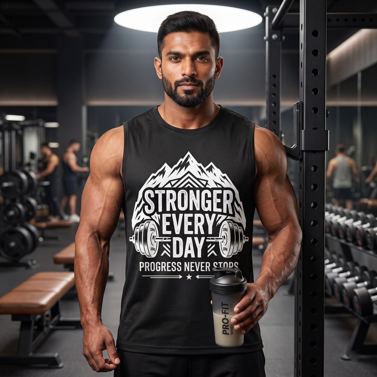 STRONGER EVERY DAY Sleeveless T-Shirt for Men - Black