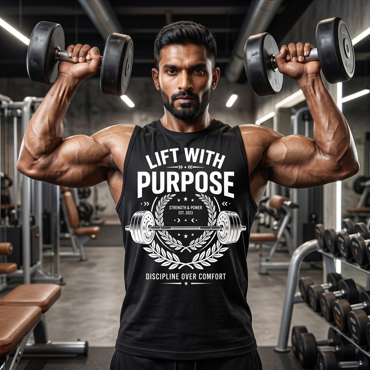 LIFT WITH PURPOSE Sleeveless T-Shirt for Men - Black