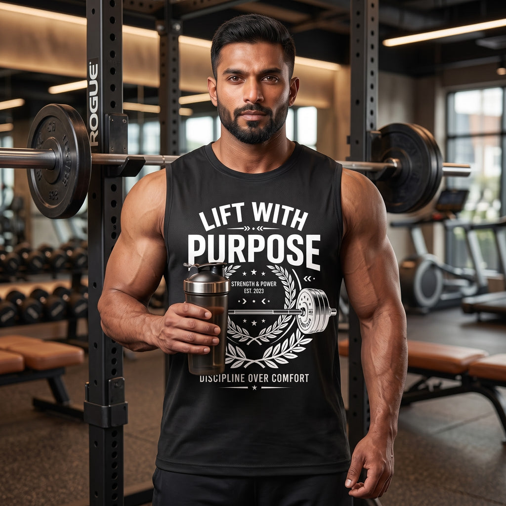 LIFT WITH PURPOSE Sleeveless T-Shirt for Men - Black