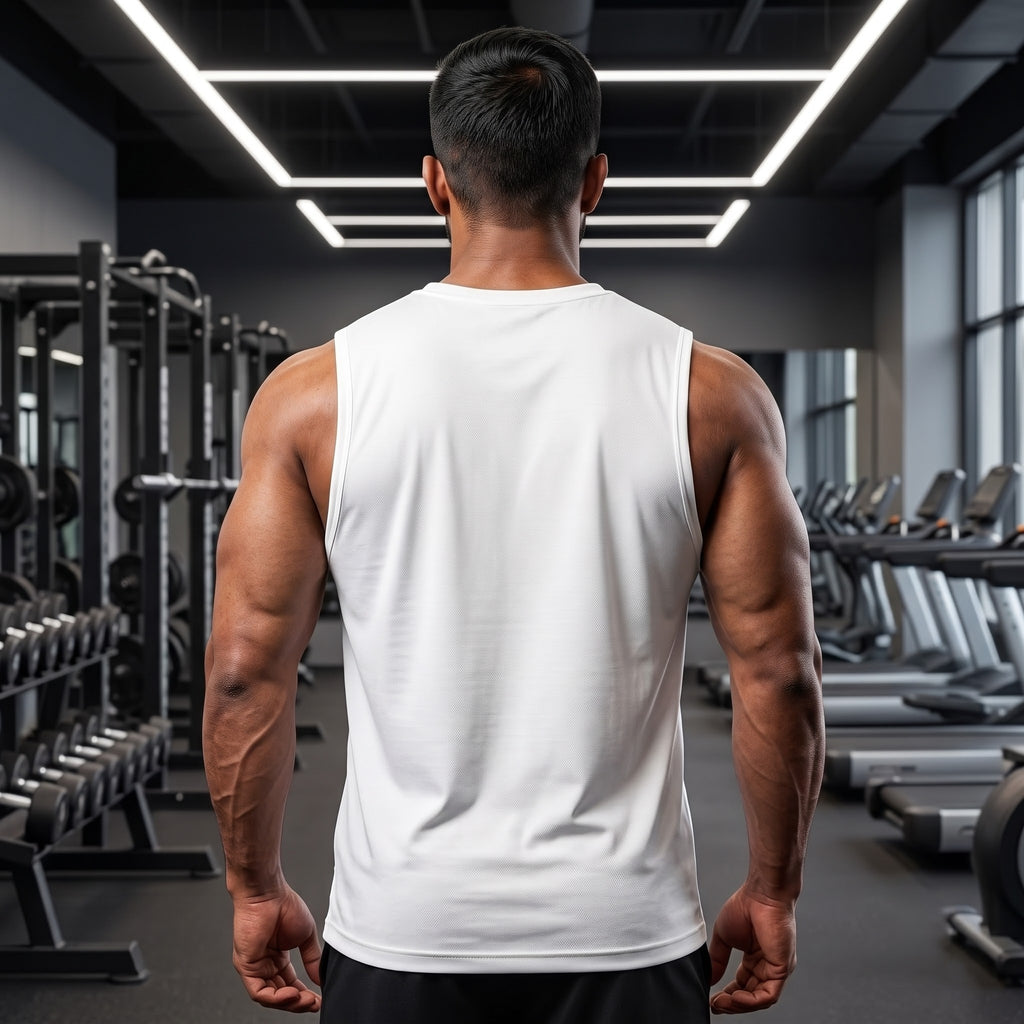 FORGED BY IRON Sleeveless T-Shirt for Men - White