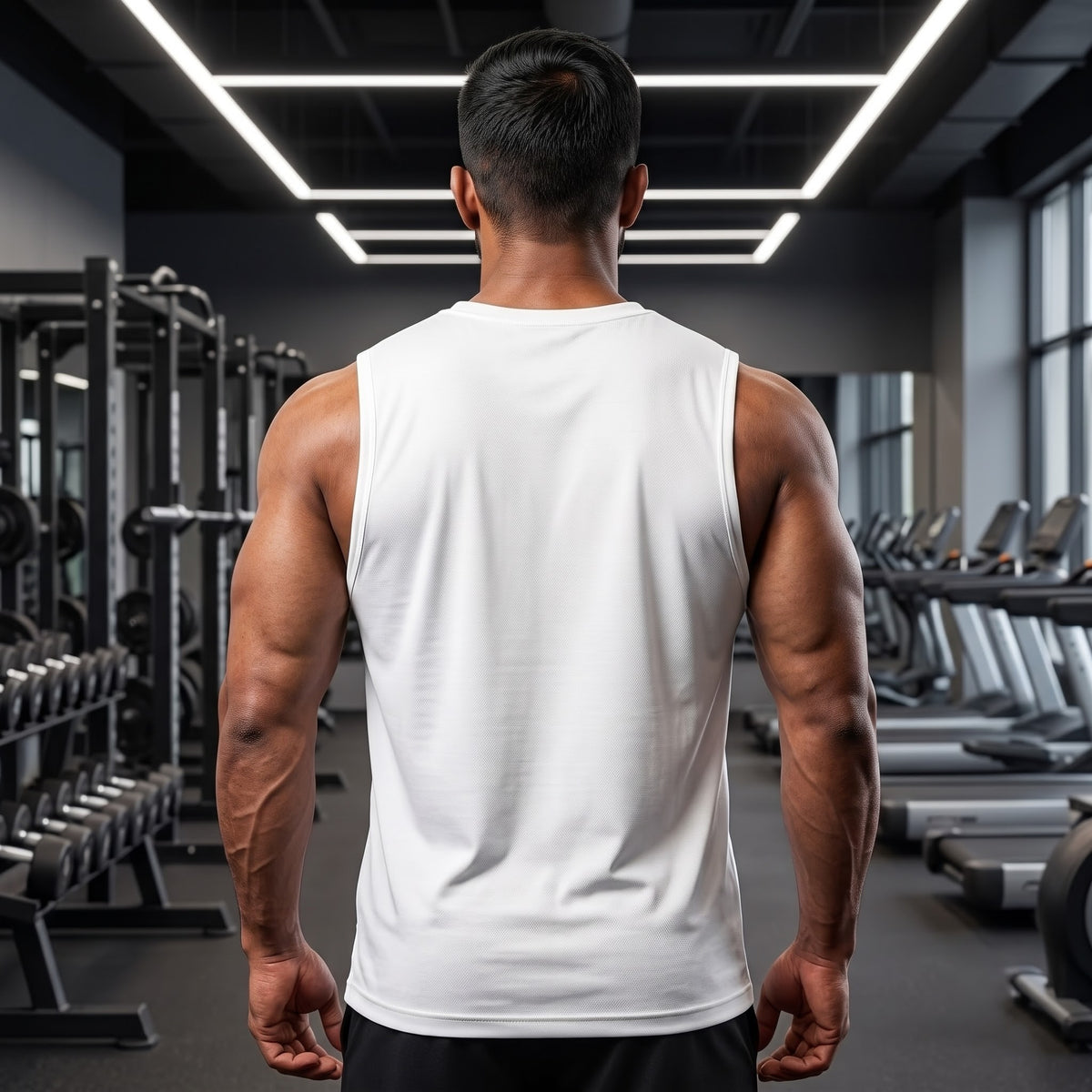 FORGED BY IRON Sleeveless T-Shirt for Men - White